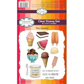 Jane's Doodles CEC1097 Creative Expressions The Coolest 6 in x 8 in Clear Stamp Set, Craft Stamp, Photopolymer, Colourless, 6 x 8 in