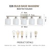 Milk Glass Bathroom Vanity Light Over Mirror, 5 Light Matte