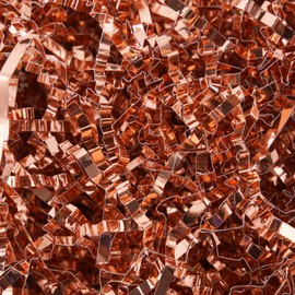 ROSEGLD 1/2 LB Crinkle Cut Paper Shred Filler Rose Gold Metallic for Packing and Filling Gift Baskets, Crinkle Paper for Gift Wrapping
