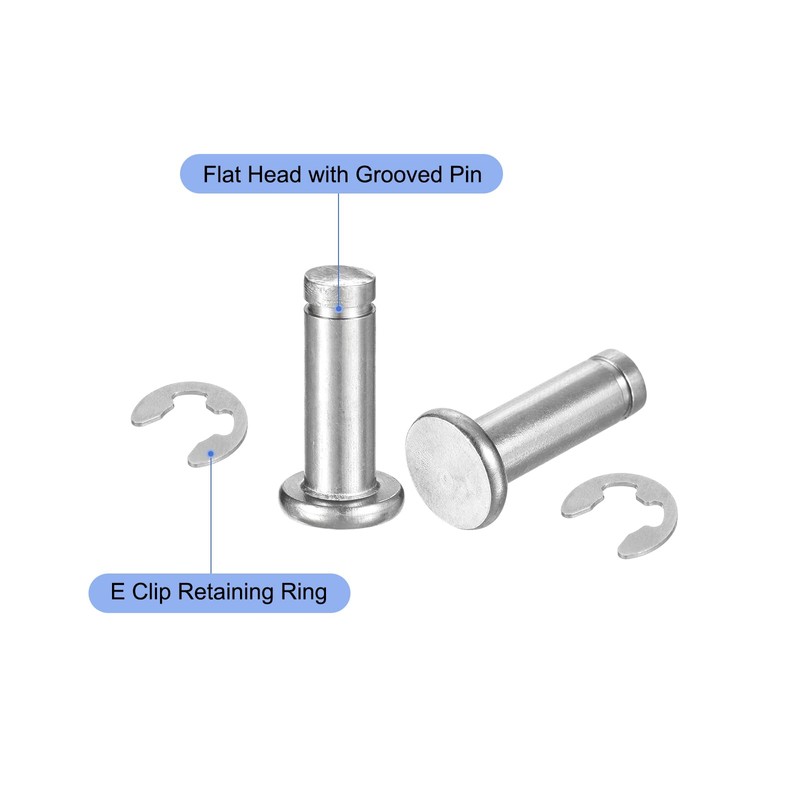 uxcell 5Set M6x18mm 304 Stainless Steel Cylindrical Shaft Snap Ring