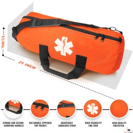 EMS XTRM Oxygen Tank Bag - Portable Oxygen Bag for Travel & Home Use, Oxygen Cylinder Shoulder Bag, Lightweight & Water-Resistant, Ideal for Healthcare Providers & Elderly Care (Orange)