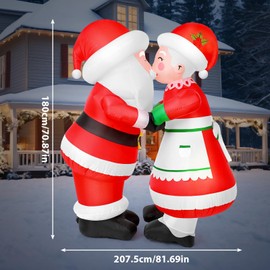 Syhood 6 ft Inflatable Christmas Decorations Santa and Mrs. Claus Sweet Kiss, Lighted up Santa Claus Blow up Indoor Outdoor Xmas Decor Lawn Yard Garden Decorations