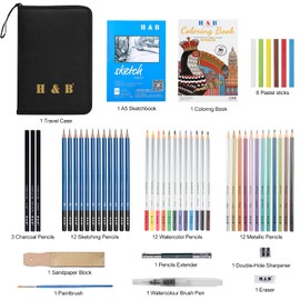 Professional Sketching Pen Set Sketching Drawing Pencils Professional Art Set for Artists Beginners Students and Kit Bag, Pack of 45