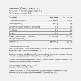 NC Fish Suplemento de omega 3 y EPA, 360 Cápsulas Blandas de Alta Pureza