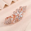 Chargances Bridal Flower Rhinestones French Hair Clip Wedding Silver Crystal