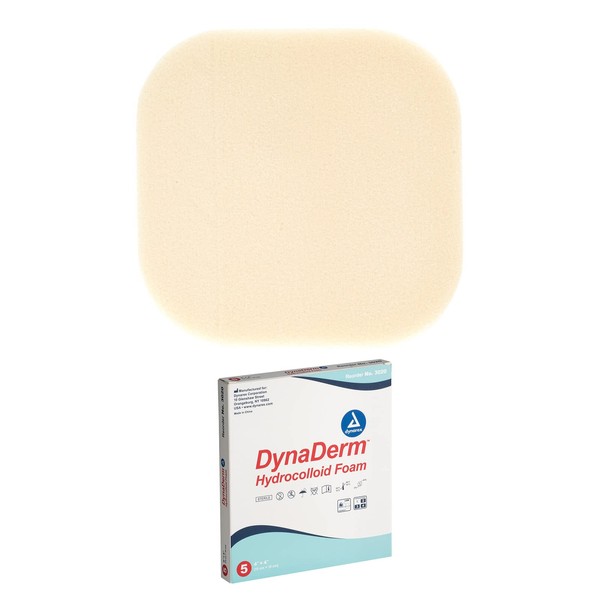 Dynarex Dynaderm Hydrocolloid Foam, 4 X 4", 5 Count
