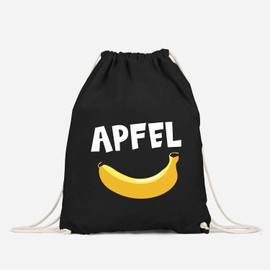 MoonWorks® Gym Bag Funny Print Apple Banana Joke Nonsens Gym Bag, Apple Banana Black