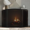 FireBeauty Fireplace Screen 3 Panel Wrought Iron Black Metal 48"(L)