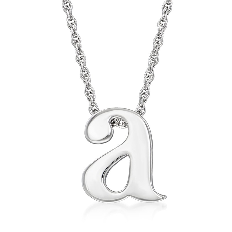 Ross-Simons "L- Sterling Silver Lowercase Initial Necklace. 18 inches