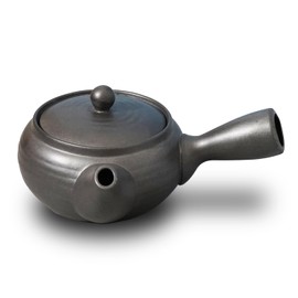 COTONOHA Banko-Yaki Japanese Tea Pot – Traditional Japanese Tea Kettle with Stainless Steel Bottom Strainer – Heat Resistant and Durable Ceramic Teapot for Deep Steamed Tea (Lava Gray)