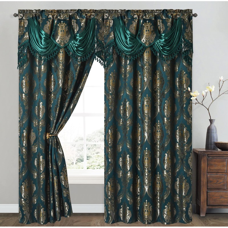 GOHD Luxe Love. Jacquard Window Curtain Panel Drape with Attached