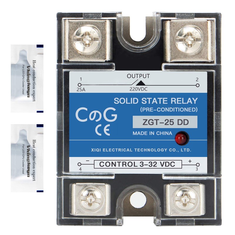 CGELE Solid State Relay SSR-25DD with Heat Sink DC to