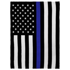 Thin Blue Line Blanket Soft Plush Blanket Police Blanket 50x60in