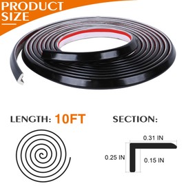 Peel and Stick Tile Edge Trim 10Ft L-Shape Tile Outside Corner Molding Vinyl Tile Exterior Trim Edging Moulding for Bathroom Tile Backsplash & Shower Wall Edges Furniture Decoration - Black