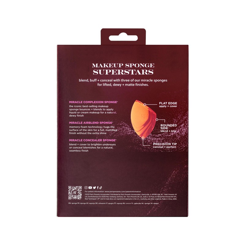 Real Techniques Makeup Sponge Superstars Gift Set, 3 Piece Holiday