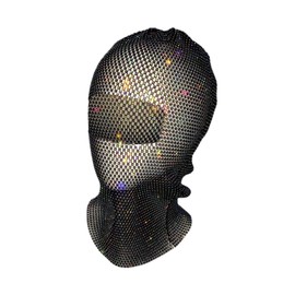 perfeclan Masquerade Mask Wrap Womens Hood for Music Festival Night Club Party Supplies, Black