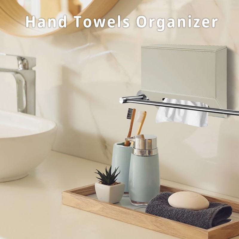 Hand Towels Box Cover,PU Leather Wall-Mounted Tissue Box Cover Holder