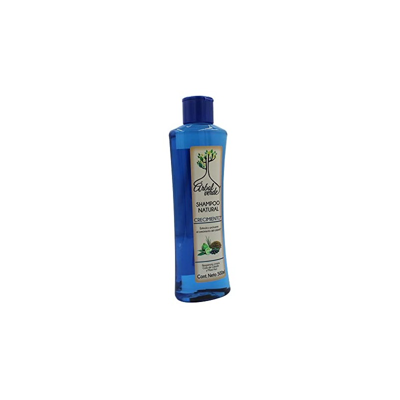 Arbol Verde Shampoo Natural Crecimiento con Bergamota, Linaza y Cola