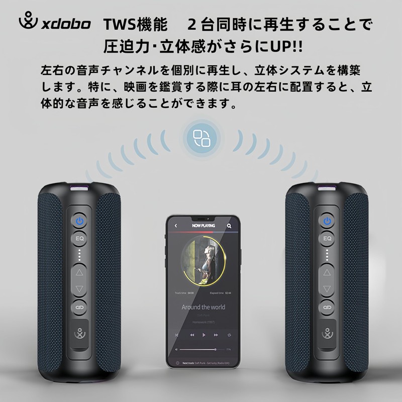 xdobo Landscape Vertical Bluetooth Speaker Bluetooth 5.3 Loud Stereo Super