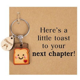 VOYANTE Toast Bread Keyring Set, Key Holder Plastic/Resin Material, Robust and Durable, Versatile Key Pendant for Backpacks & Outdoor Travel, the New Job, for New Beginning