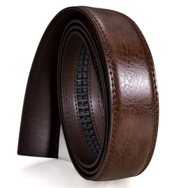 Dubulle Men's Belt Business Only Strap Replaceable Match Slide Buckle 35mm 1 3/8 Adjustable Cuttable Strap