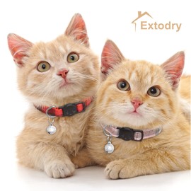 6 Pack Classic Plaid Cat Collars with Bells - Breakaway Kitten Collar and Adjustable 6-9 in,Cute Kitty Collar for Girl Boy Cats,Pet Gifts,Accessories,Supplies,Stuff