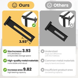 Ruiru Bro Universal Headboard Brackets for Adjustable Bed Base, Headboard Brackets for Twin/King/Queen/Full Size Bed Frame, Easy to Customize - Durable - Solid Steel(Black)