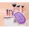 Set 10 Brochas Maquillaje Profesional Fibra Sintética .