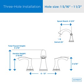 Gerber Plumbing Antioch Two-Handle Widespread Lavatory Faucet