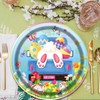 RUSTAMM 24Pcs Easter Paper Plates Cute Rabbit flower butterfly Decorative