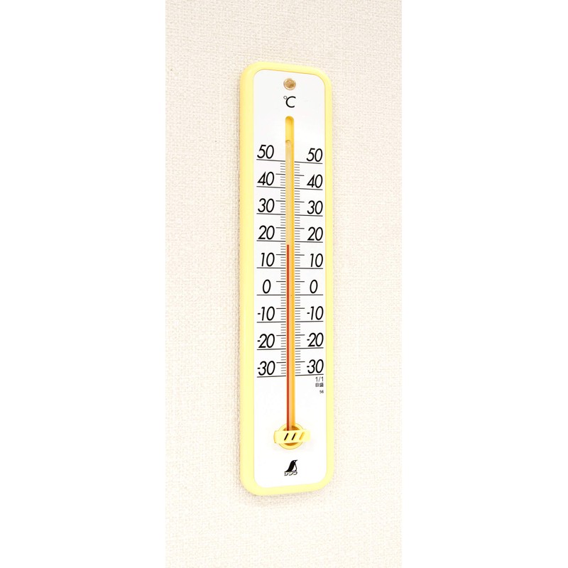 Shinwa Sokutei Plastic Thermometer 11.8 inches (30 cm) Yellow 48362