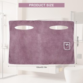 Yeria Ladies Sling Bath Towel Wrap, Womens Wearable Bath Towel, Soft Fluffy Highly Water Absorbent Shower Cover Up, with Pocket Thick Quick Dry Beach Spa Gym Bathrobe (purple)