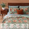 CASAAGUSTO King Comforter Set, 7 PCS Sage & Red Floral