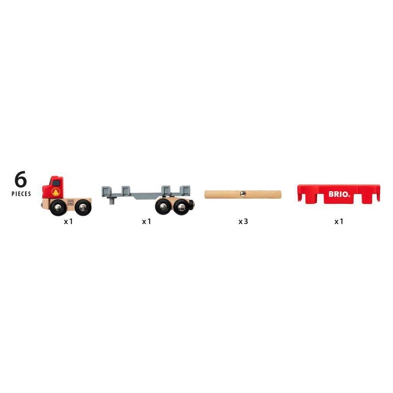 BRIO WORLD Lumber Truck [Wooden Rail Toy] 33657