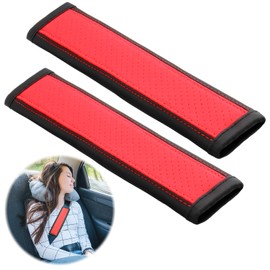 Pack of 2 Car Seat Belt Pads for Children and Adults, Seat Belt Pads Made of Microfibre Leather, Soft Protection for Car Belt, Suitable for Trucks, SUVs, Caravans, Interior Accessories