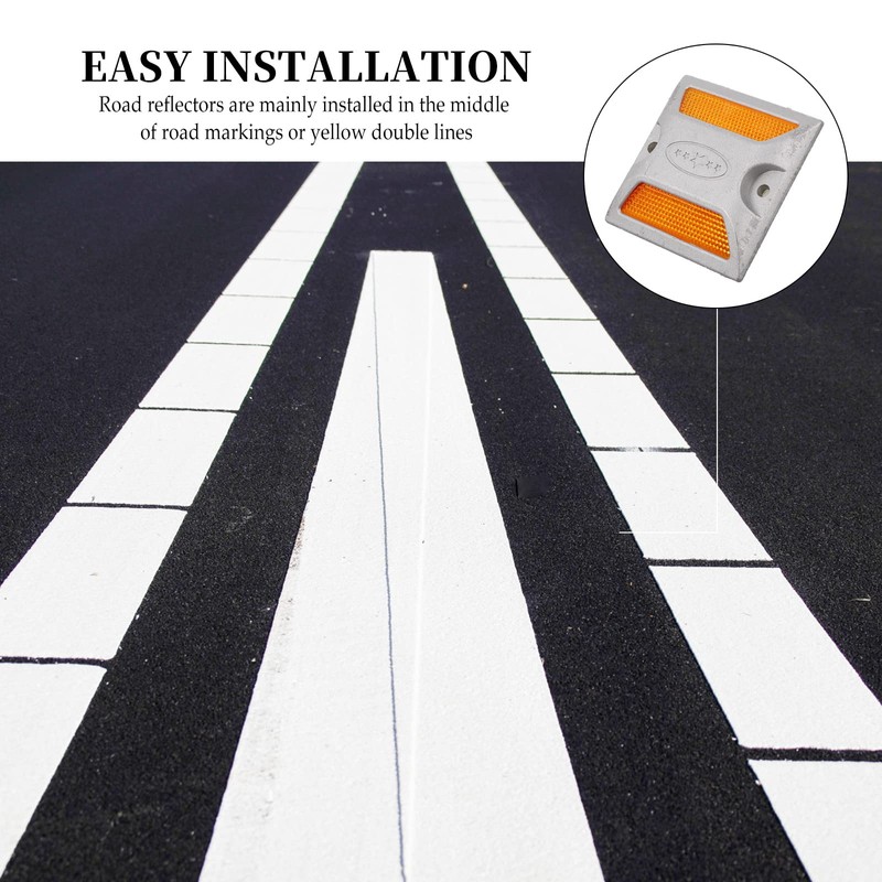 POPETPOP 2pcs Reflective Driveway Markers Aluminum Roadside Emergency Reflectors for