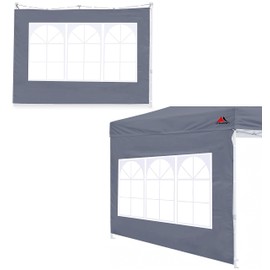 SCOCANOPY 2PCS SideWall with Window for 10x10 Canopy Frame (10X10, Dark Grey)