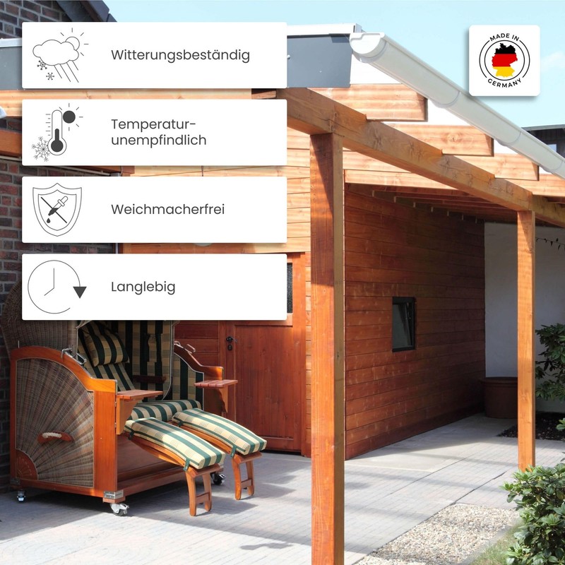 INEFA Gutter Connector Semicircular PVC NW100 / 100 mm Anthracite