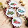 Set of 4 Festive Holiday Truck Melamine Plates