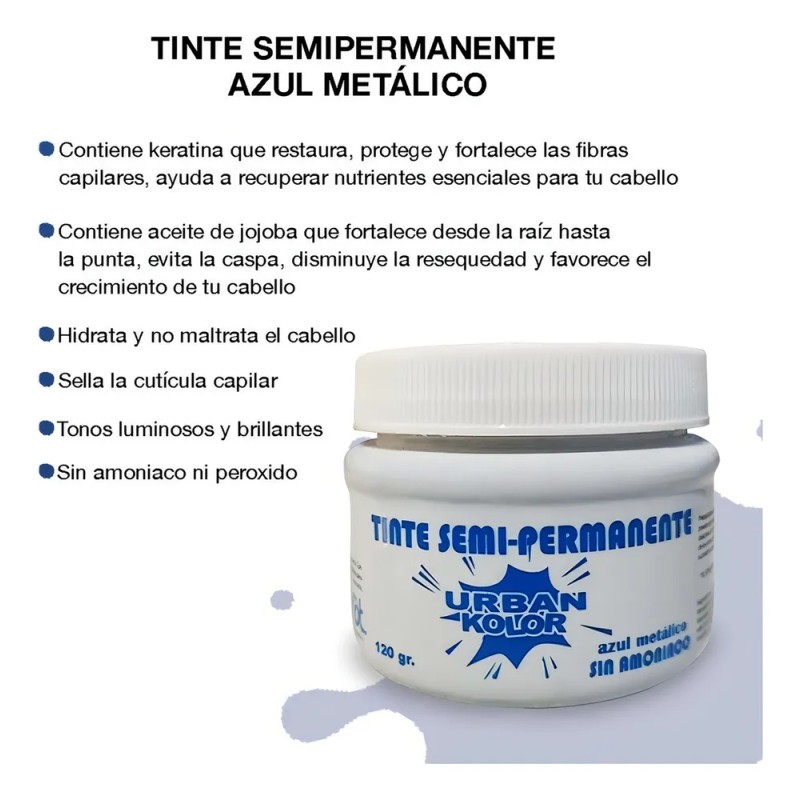 Tintes Fantasia Para Cabello Semipermanente Sin Amoniaco Tono Natural