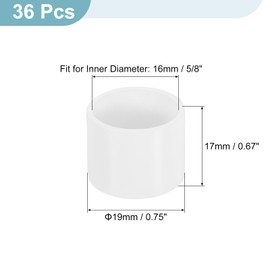 QUARKZMAN 36 Stück Stuhlbeinkappen, 16mm (5/8 Zoll) Nicht markierende PVC Stuhlbeinspitzen rutschfeste Stuhlbeinschoner Runde Tischabdeckungen Endkappen für Möbel, Weiß