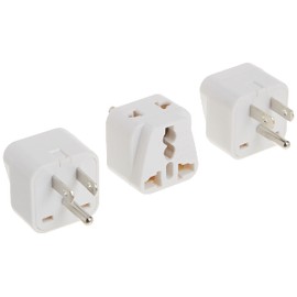 CKITZE BA-5-3P Grounded Universal 2-in-1 Type B USA Plug Adapter - 3 Pack