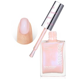 Beetles Nude Nail Polish - Glossy 2 in 1 Nail Lacquer Long-lasting Shine without UV Light Quick Dry Fingernail Polish for Nail Art Manicure DIY at Home Gifts For Women