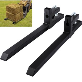 VEVOR Pallet Forks, 43 Inch Clamp on Pallet Forks, 1500lbs Capacity Tractor Bucket Forks, Heavy Duty Pallet Forks for Tractor Attachments, Skid Steer, Loader Bucket(30HCY)