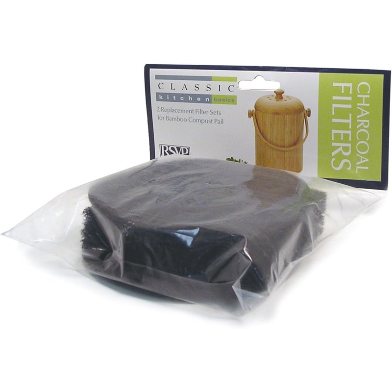 Bamboo Compost Pail Charcoal Filters, 2