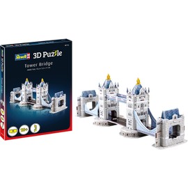 Revell 00116 Tower Bridge from London, one of the most famous buildings in England, width 32.5 cm, discover the world in 3D, craft fun for young and old, coloured