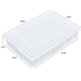 Dehouse 4-Pack Commercial Pizza Dough Proofing Box Tray with lid, Plastic Pizza Dough Container