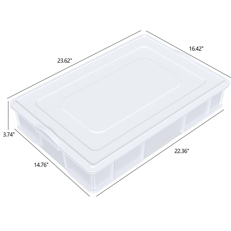 Dehouse 4-Pack Commercial Pizza Dough Proofing Box Tray with lid,
