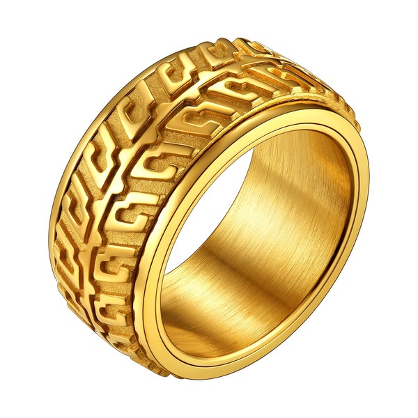 Richsteel Personalised Spinner Ring Fidget Band Finger Ring in Tyres