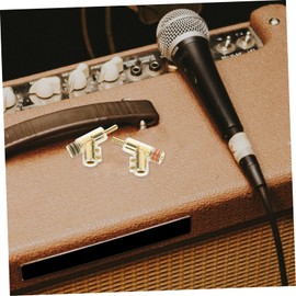 SEWACC 2pcs Banana Plugs Right Angle Adapter for Speaker Wire Gold Plated Connectors for Amplifier Sound System Construction for Audio Setup